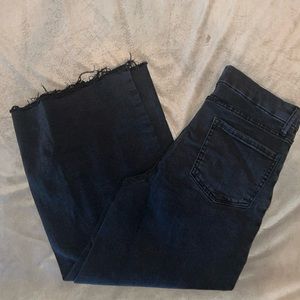 Time and Tru High Rise Raw Hem Wide Leg Crop Pant